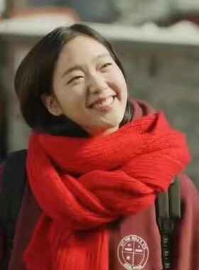 鬼怪红色围巾加厚韩版女冬季毛线