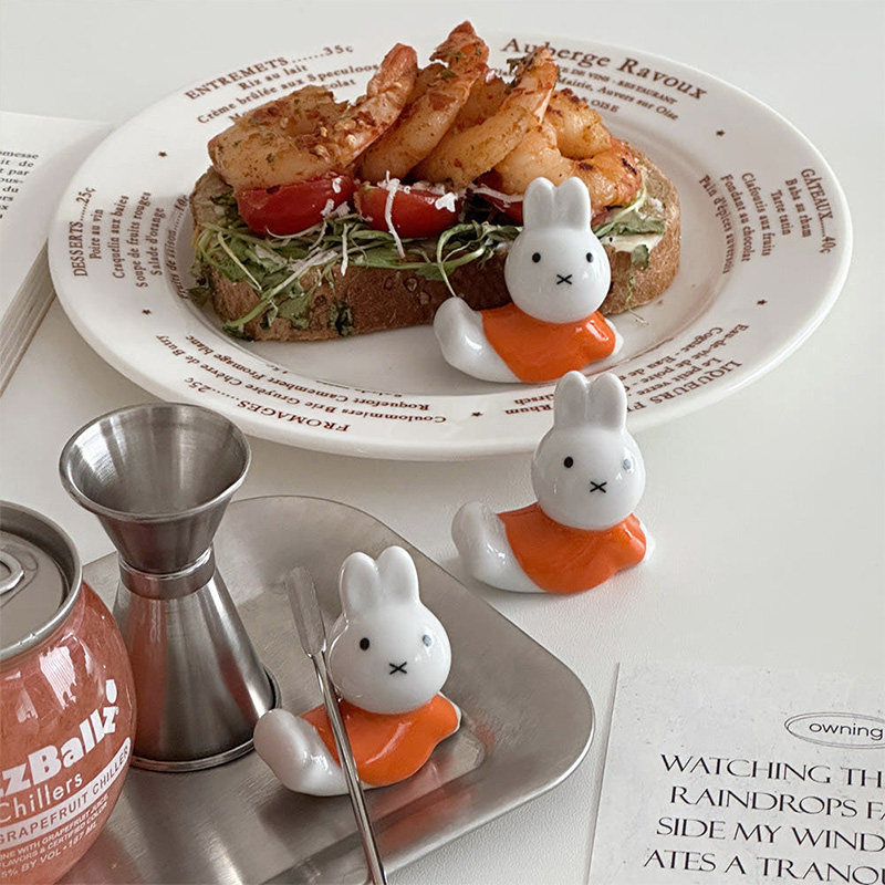 韩国米菲兔筷子架托兔子可爱摆放架陶瓷餐具架收纳摆件创意,淘宝优惠券,粉丝福利购,淘宝优惠卷