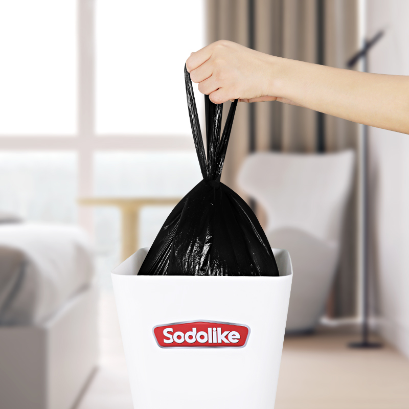 尚岛宜家家用垃圾袋手提式背心加厚大号塑料袋黑色批发厨房卫生间 - 图1