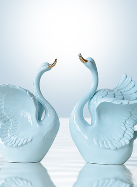 天鹅简约现代风电视柜创意陶瓷