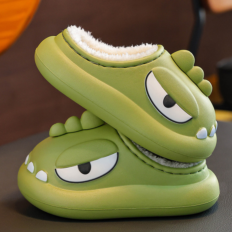 儿童防水恐龙棉拖鞋冬男女童保暖加绒踩屎感亲子包跟大中小童棉鞋,淘宝优惠券,粉丝福利购,淘宝优惠卷