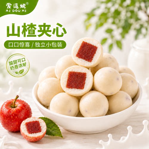 新疆特产爱逗妮酸奶山楂球独立包装巧克力糖果袋装零食网红食品 - 图1