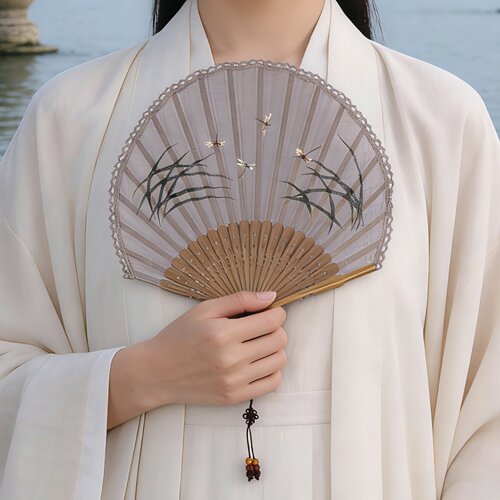 王星记扇子折扇女扇中国风团扇夏季舞蹈扇汉服随身古风礼品葵形扇 - 图2