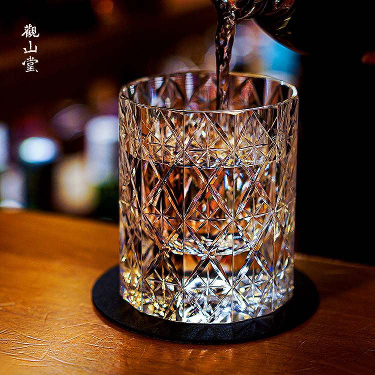 高级感星辰威士忌酒杯手工雕刻K9无铅水晶杯江户切子洋酒杯礼盒装-图0