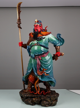 纯铜持剑关公神像店铺办公室供奉