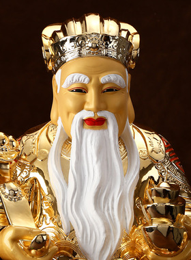 鎏金纯铜土地公公婆婆佛像