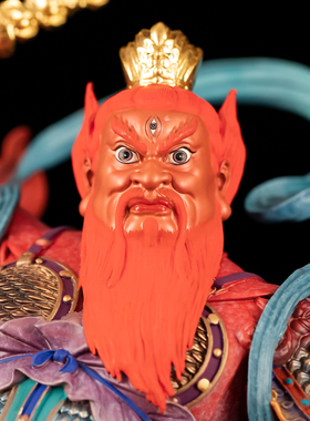 纯铜王灵官神像家用佛堂供奉摆件