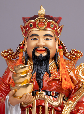 聚宝盆五路财神纯铜摆件店铺办公室供奉五路财神爷神像招财摆件