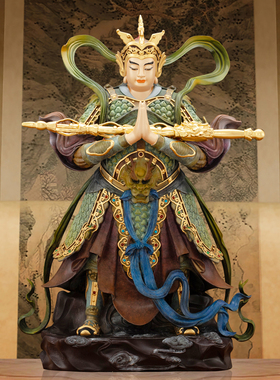 纯铜伽蓝韦陀菩萨左右护法佛像