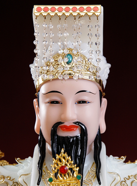 汉白玉天润彩玉帝王母神像摆件