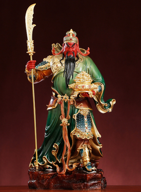 纯铜贴金关公神像摆件店铺供奉