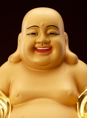 贴金大肚弥勒开口笑家用圆通佛具