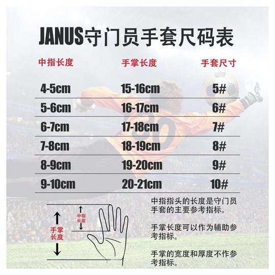 Anti-slip wear-resistant JANUS goalkeeper gloves with finger guard