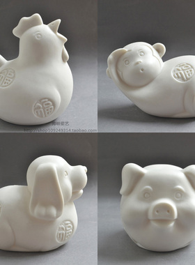 陶瓷十二生肖摆件小蛇可爱吉祥物