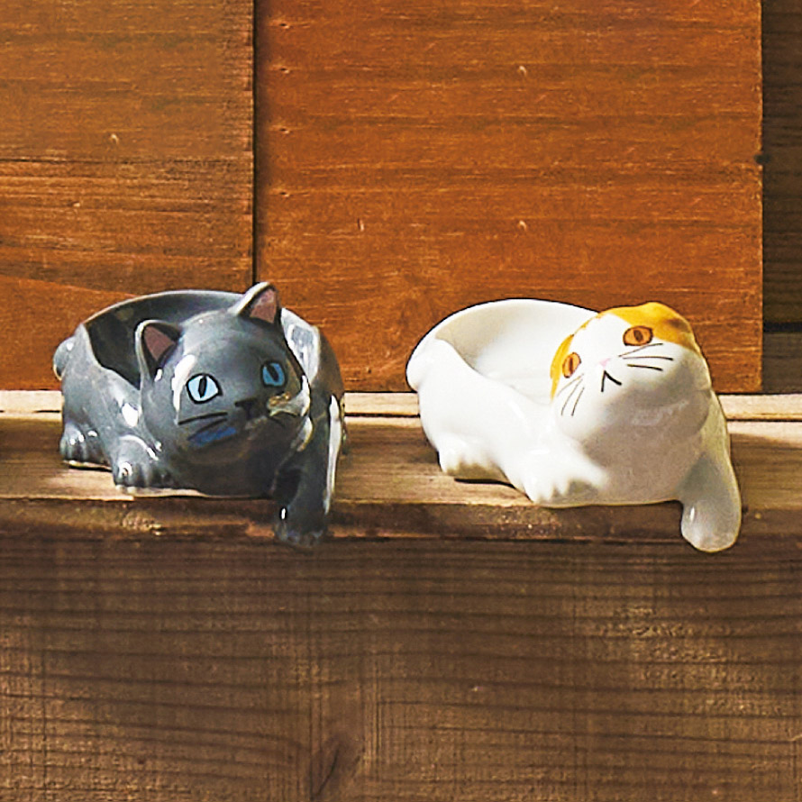 好奇猫猫肥皂海绵沥水架摆件日本SetoCraft濑户工艺陶瓷日式礼品 - 图1