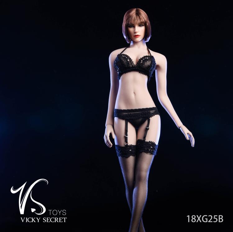 VSTOYS 18XG25蕾丝吊带连袜紧身内衣 1/6女兵人偶用服装现货-图2