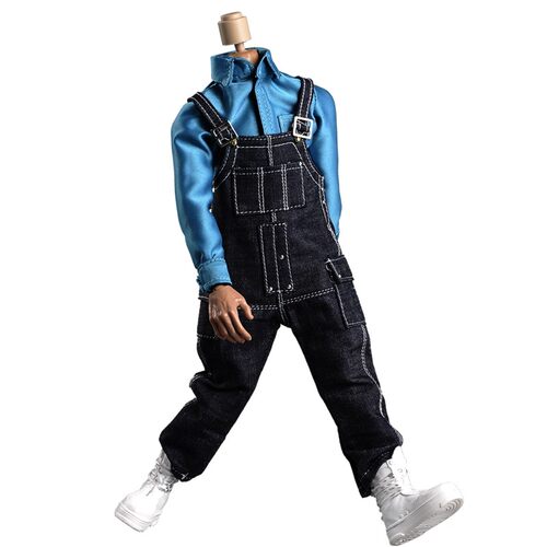 现货1/6男兵人衣服牛仔背带裤休闲套装可动人偶模型衣服-图0