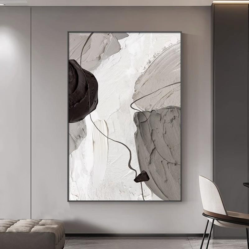 现代简约客厅装饰画黑白抽象挂画客厅高级感沙发背景大幅落地墙画,淘宝优惠券,粉丝福利购,淘宝优惠卷