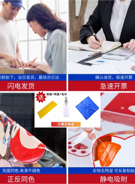 周年庆活动装饰布置玻璃贴纸商场店铺橱窗静电贴画公司店庆氛围感