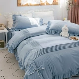 Корейский цветной хлопковый наряд маленькой принцессы, комплект, хлопковое покрывало, пододеяльник, простыня, 4 предмета, простой и элегантный дизайн