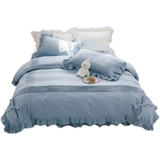 Корейский цветной хлопковый наряд маленькой принцессы, комплект, хлопковое покрывало, пододеяльник, простыня, 4 предмета, простой и элегантный дизайн