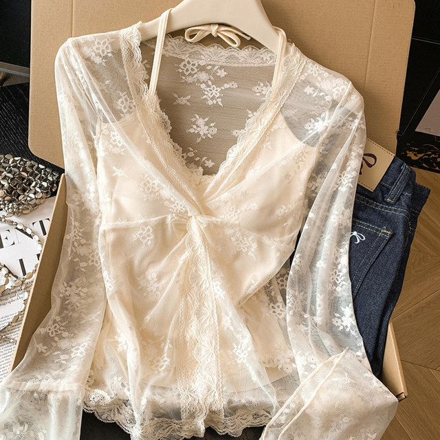 ການອອກແບບ padded lace top v-neck ທີ່ມີຄຸນນະພາບສູງ