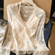 ການອອກແບບ padded lace top v-neck ທີ່ມີຄຸນນະພາບສູງ