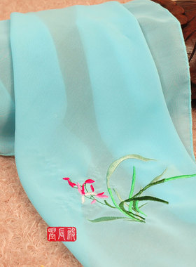 条包手帕雪纺刺绣花中式汉服道具