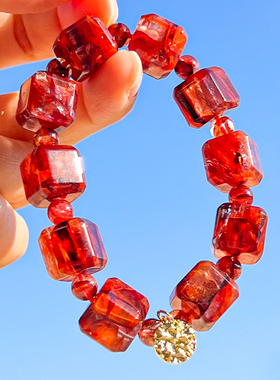 火凤凰魔方款异象水晶手链