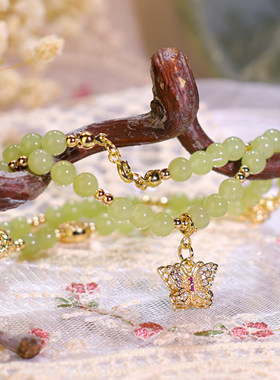 闪蝶生命树和田玉项链  0318春分节专属