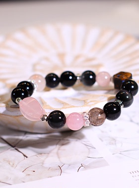 天然黑曜鹰眼石手链情侣送礼掌柜原创设计定制款首饰 春分活动