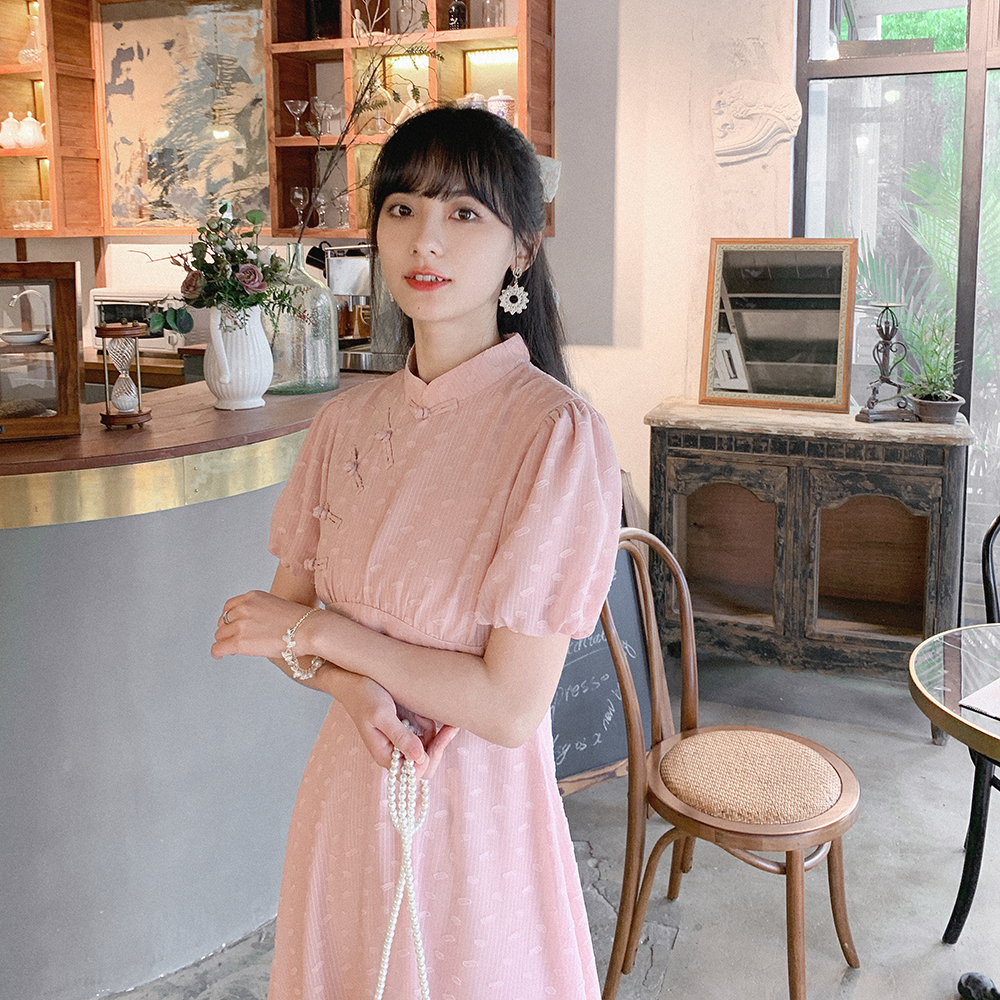 小镇姗姗TOWN33小镇姗姗金粉世家优雅气质元素国风改良旗袍连衣裙女夏新款2