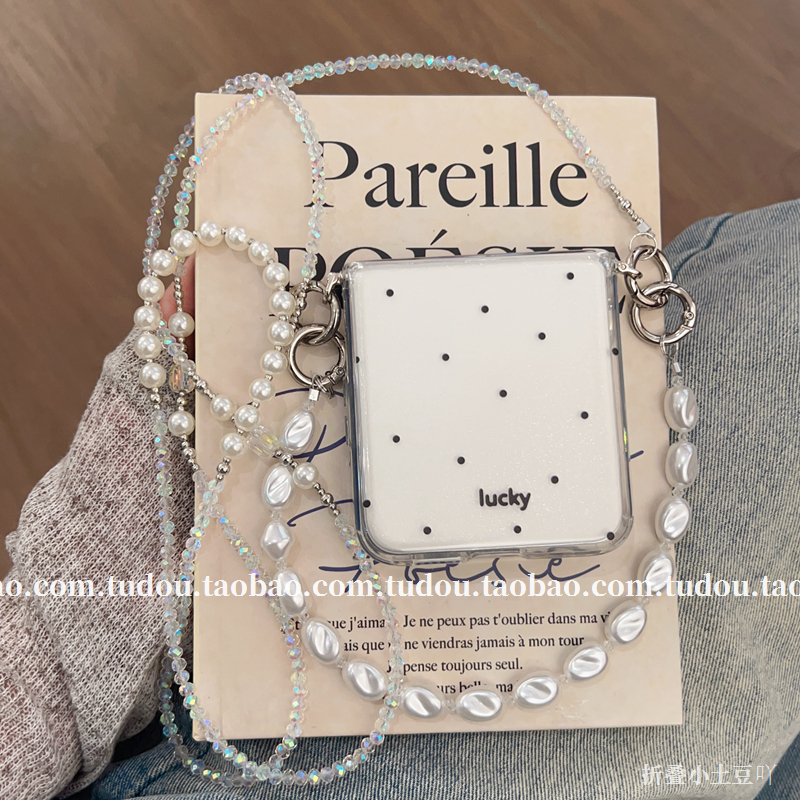 韩系波点软壳适用小米mixflip2手机壳防摔magicvflip2保护套razr50手提purax挂绳nova透明硅胶三星zflip6斜挎 - 图3