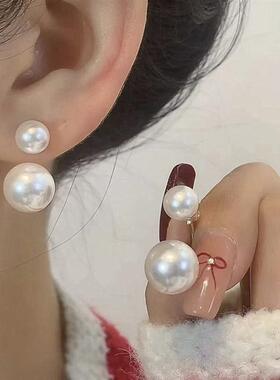 925银针超闪珍珠耳钉珍珠女
