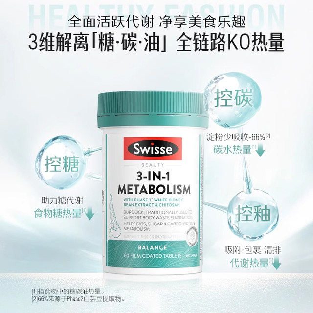 Swisse Heat Control Pills White Kidney Bean Carb Blocker