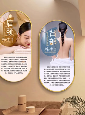 养生馆装饰画美容院挂画墙壁画美体塑形宣传画头疗艾灸背景墙面画