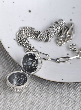 随身香薰镂空可打开嘎乌盒手链