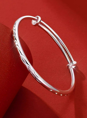 s999纯银手镯女本命年好运锦鲤手环时尚百搭高级感手饰送女友礼物