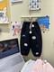 New printed embroidered three-color lamb wool and velvet winter children's sweatpants for girls in autumn and winter new style 619