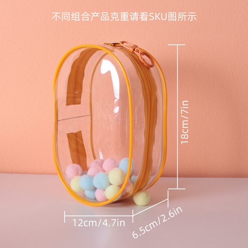 Labubu遛娃包PVC轻便棉花娃娃素龙多彩外出收纳包18*12*6.5cm - 图2