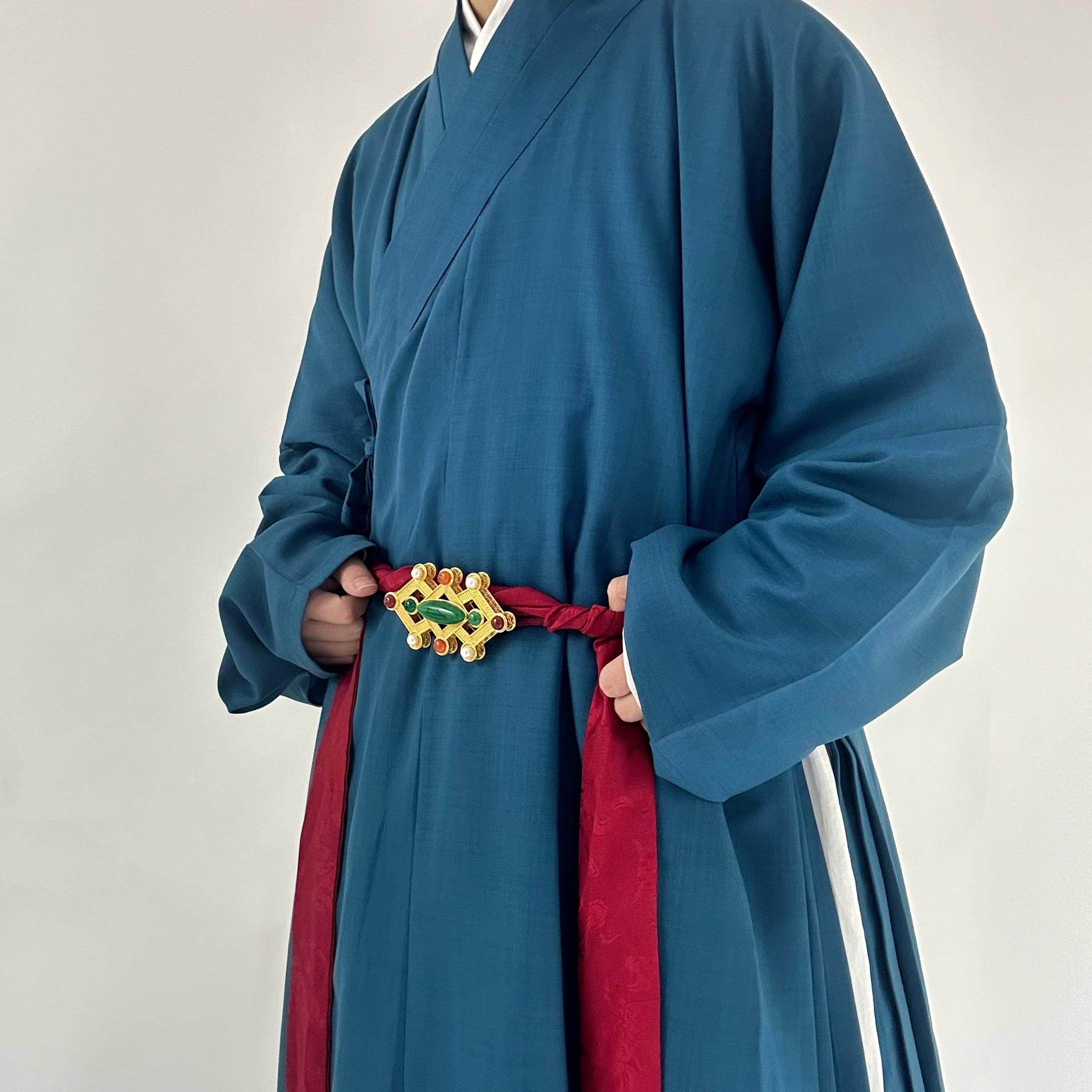 惜物国风 明制汉服交领传统服饰素色仿棉麻明初窄袖打褶长衫,淘宝优惠券,粉丝福利购,淘宝优惠卷