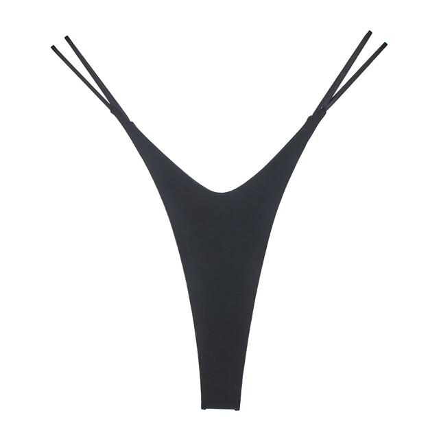 Pure cotton sexy thin strap seamless sports thong for women