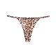 Sexy thin ice silk seamless leopard print thong for women