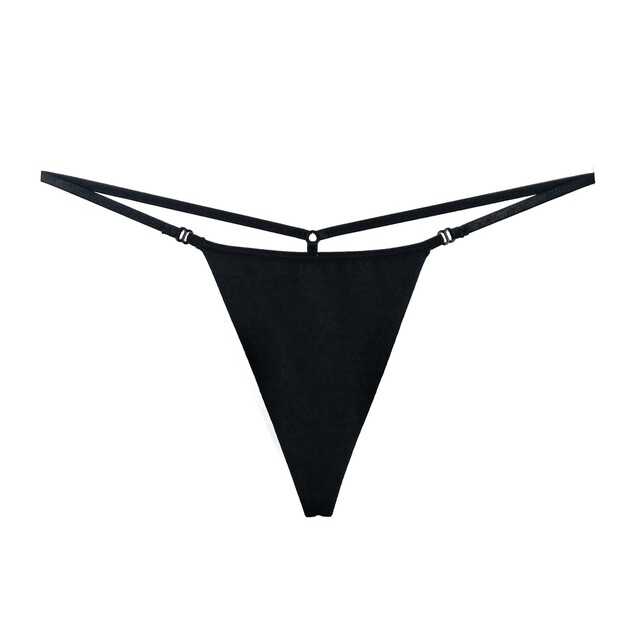 2-pack of low-waist pure cotton thin-strap thongs for girls, sexy, hot and tempting butt-revealing T-shaped double-sided large size T-pants for women