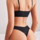 Ice silk one piece ultra-thin seamless large size thong for women
