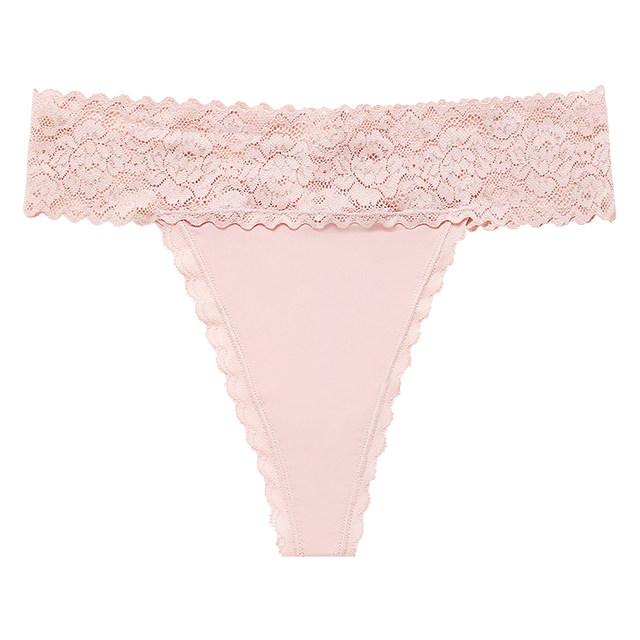 European and American sexy lace seamless large size thong for women