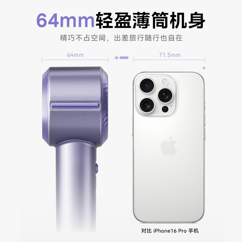 美的高速吹风机宿舍用学生等离子护发小功率大风力速干Mini便携款