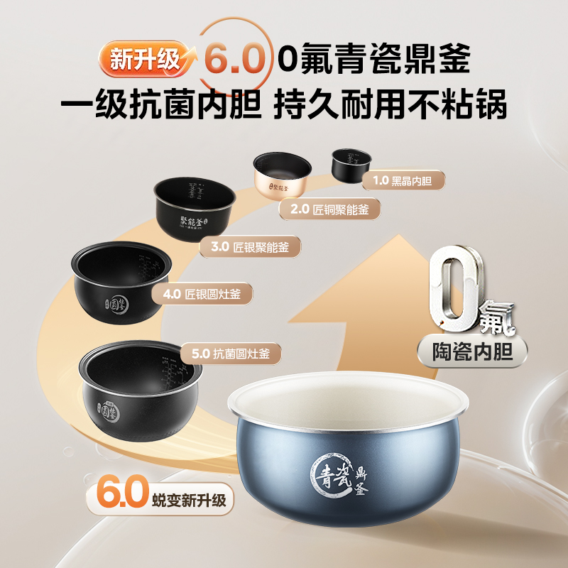 美的电饭煲锅家用4升大容量不粘多功能智能预约快速煮饭小电饭锅