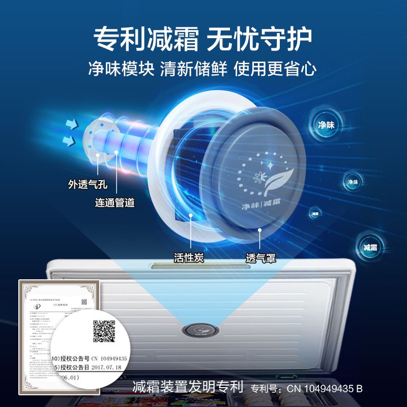 美的100升时光小冰柜家用小型冷柜商用-30℃深度冷冻冷藏两用冰箱-图1