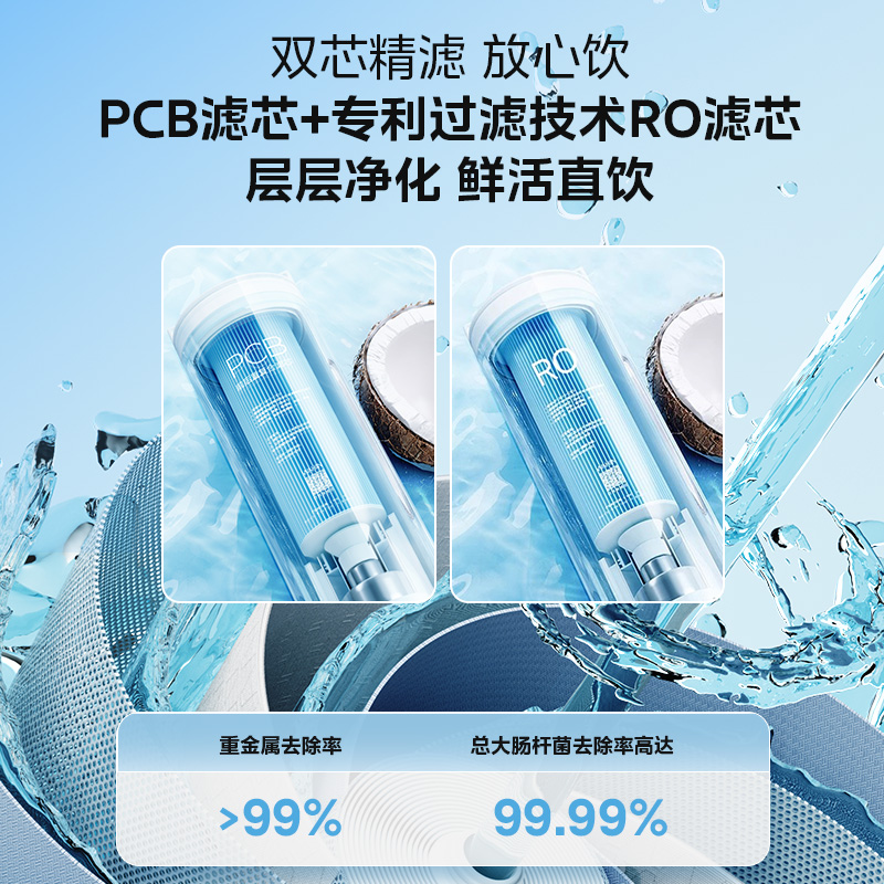 美的联名华凌真鲜活1000G净水器家用纯净饮水机厨卫新款RO反渗透